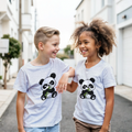 Grumpy panda kids t-shirt, front and back panda print – LQQV