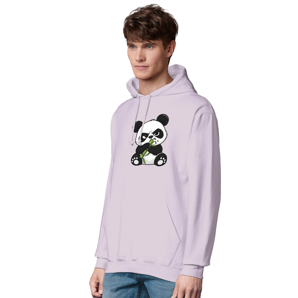 Grumpy panda eating bamboo hoodie, recycled blend unisex – LQQV