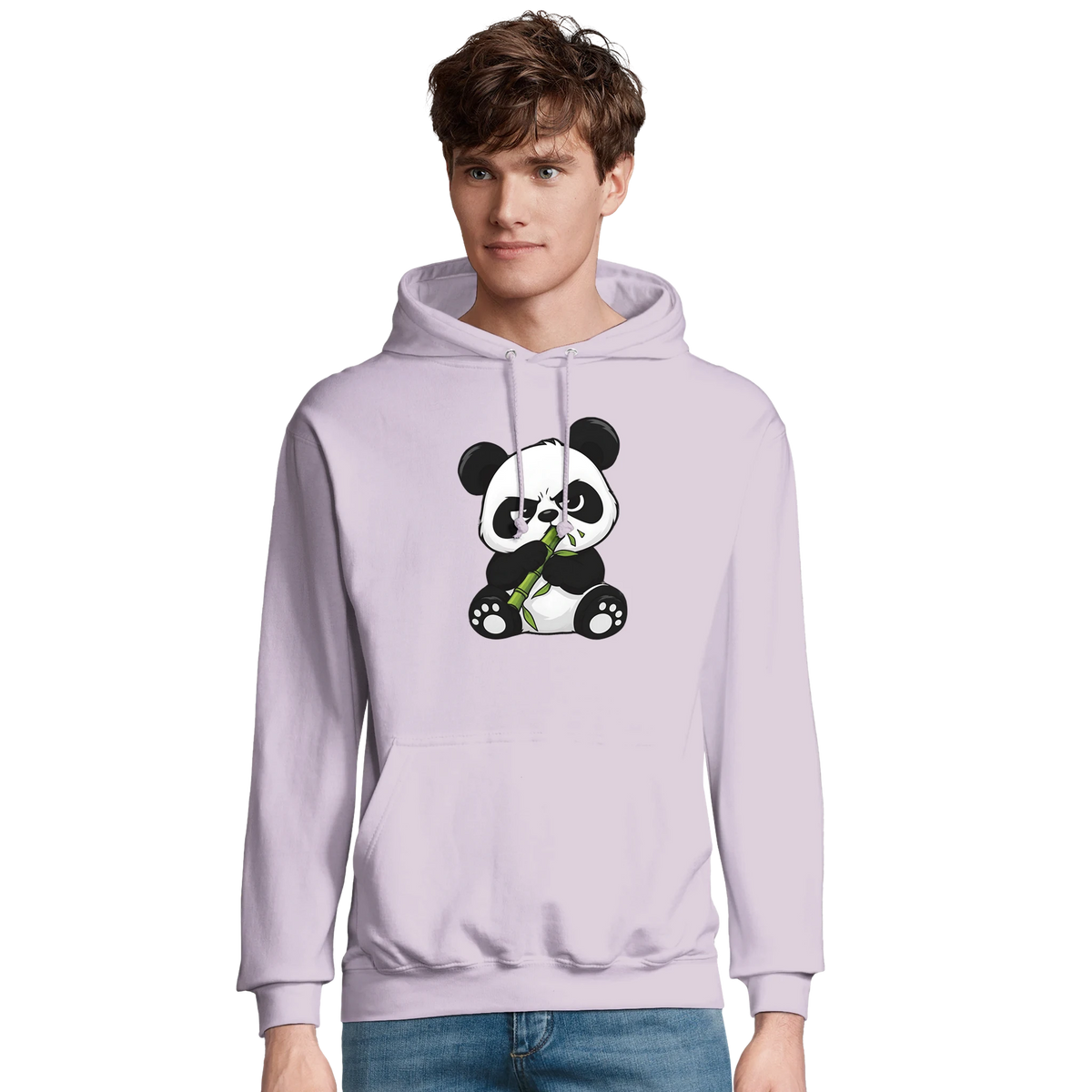Grumpy panda eating bamboo hoodie, recycled blend unisex – LQQV