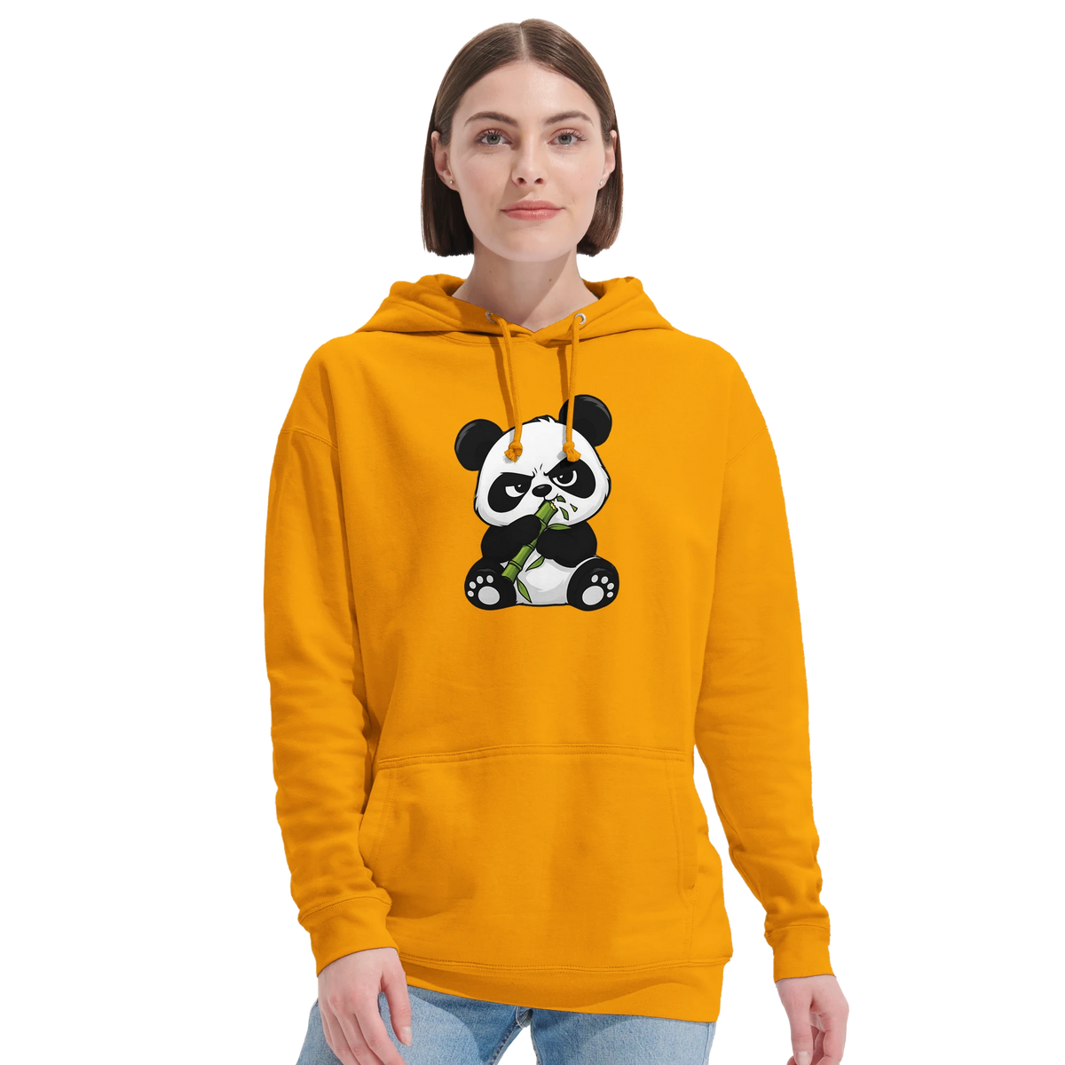 Grumpy panda eating bamboo hoodie, recycled blend unisex – LQQV