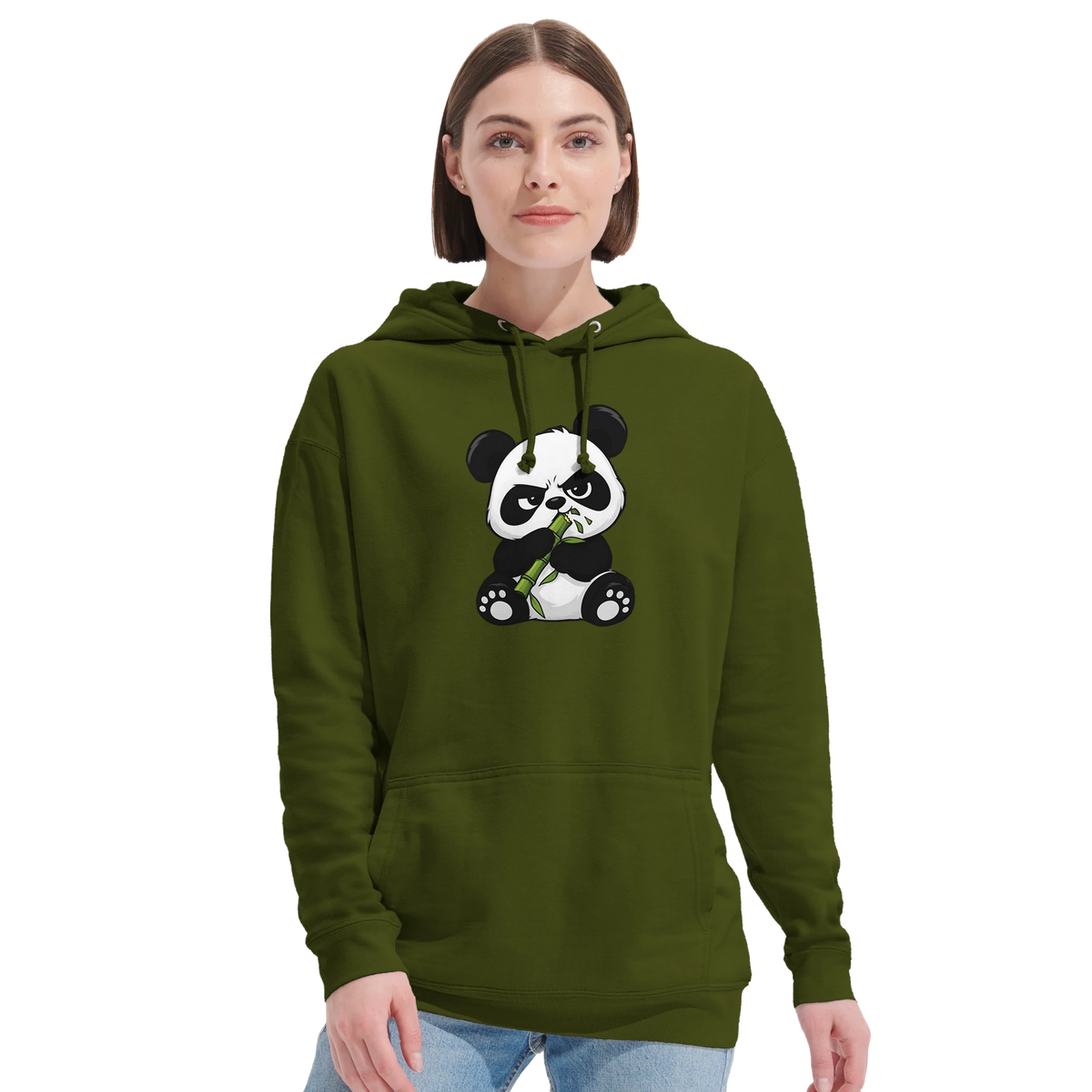 Grumpy panda eating bamboo hoodie, recycled blend unisex – LQQV