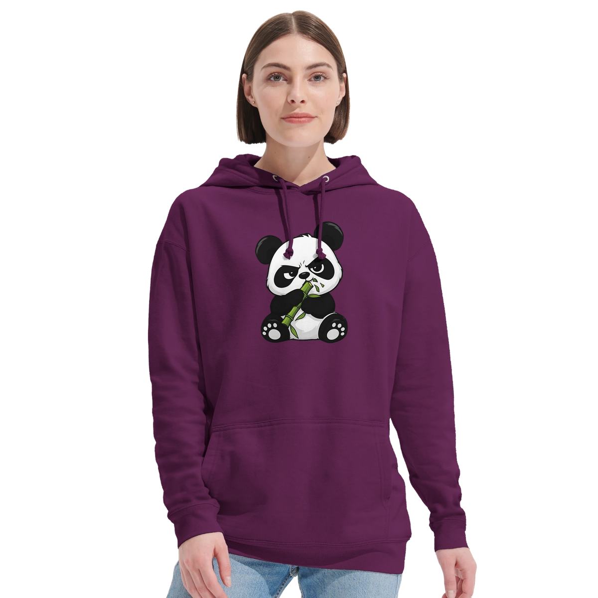 Grumpy panda eating bamboo hoodie, recycled blend unisex – LQQV