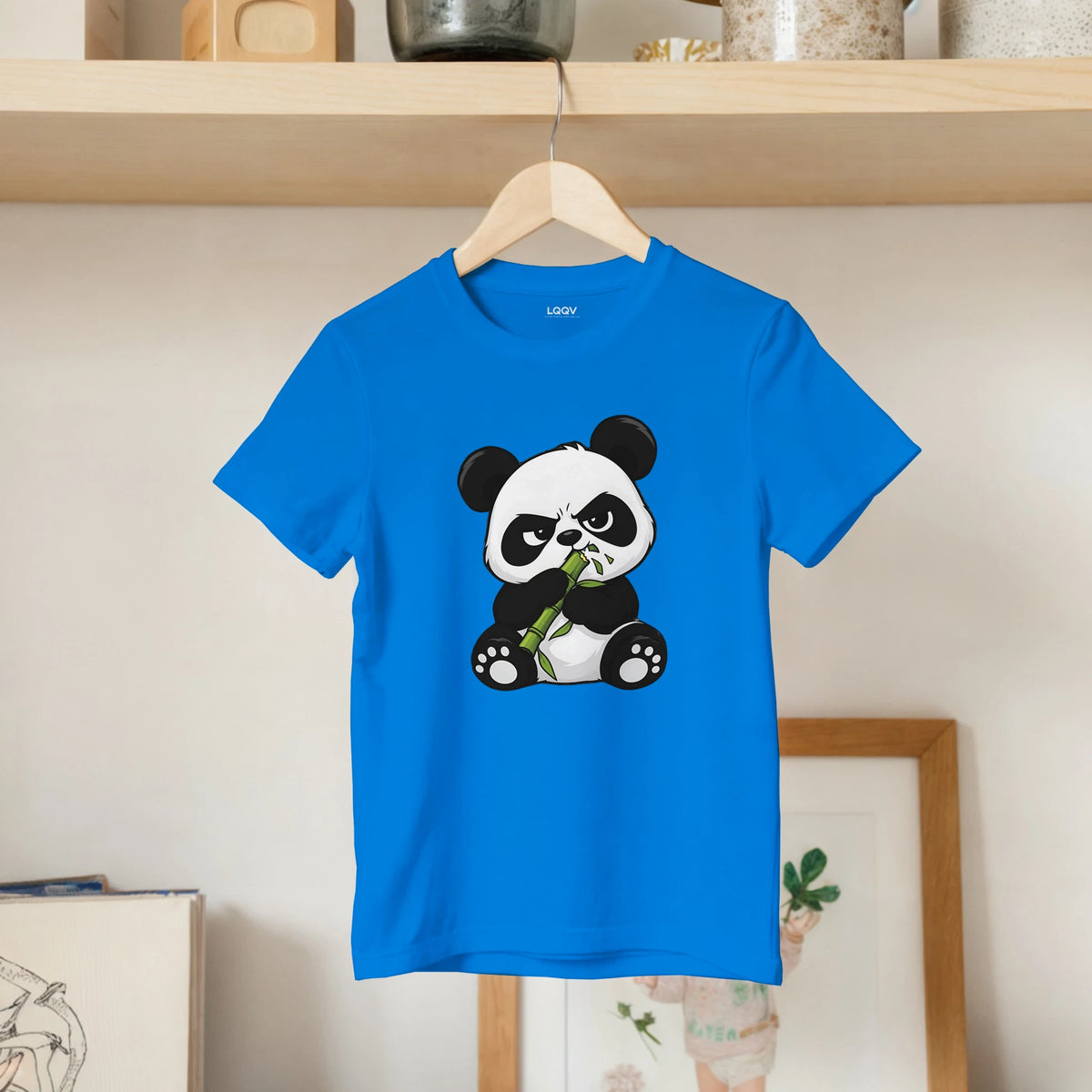 Grumpy panda kids t-shirt, front and back panda print – LQQV