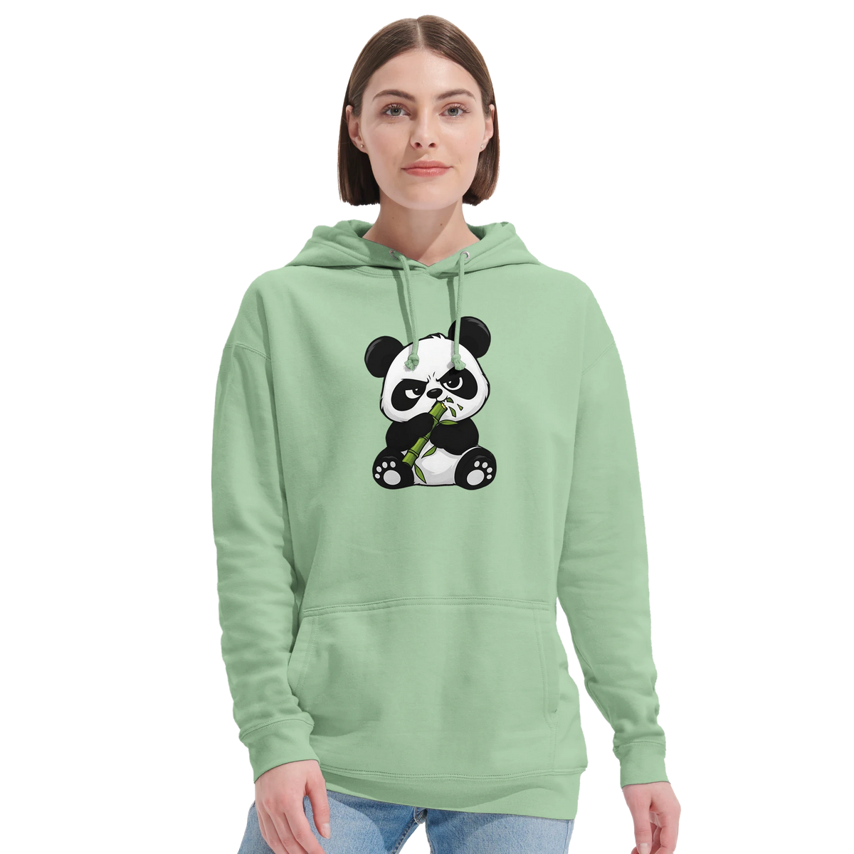 Grumpy panda eating bamboo hoodie, recycled blend unisex – LQQV