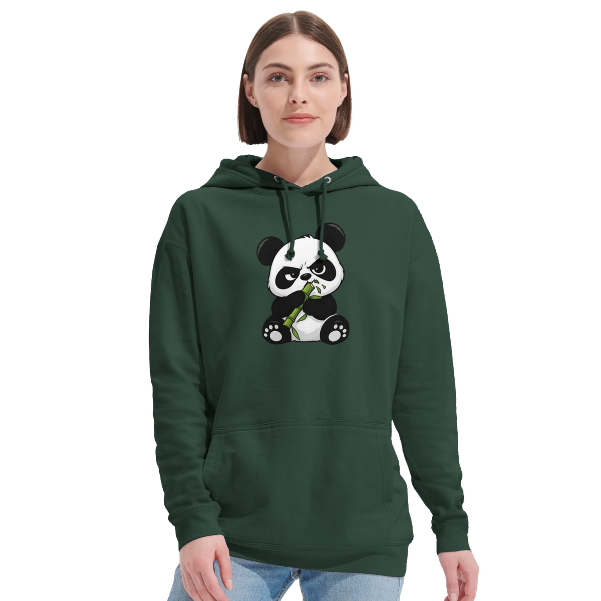 Grumpy panda eating bamboo hoodie, recycled blend unisex – LQQV