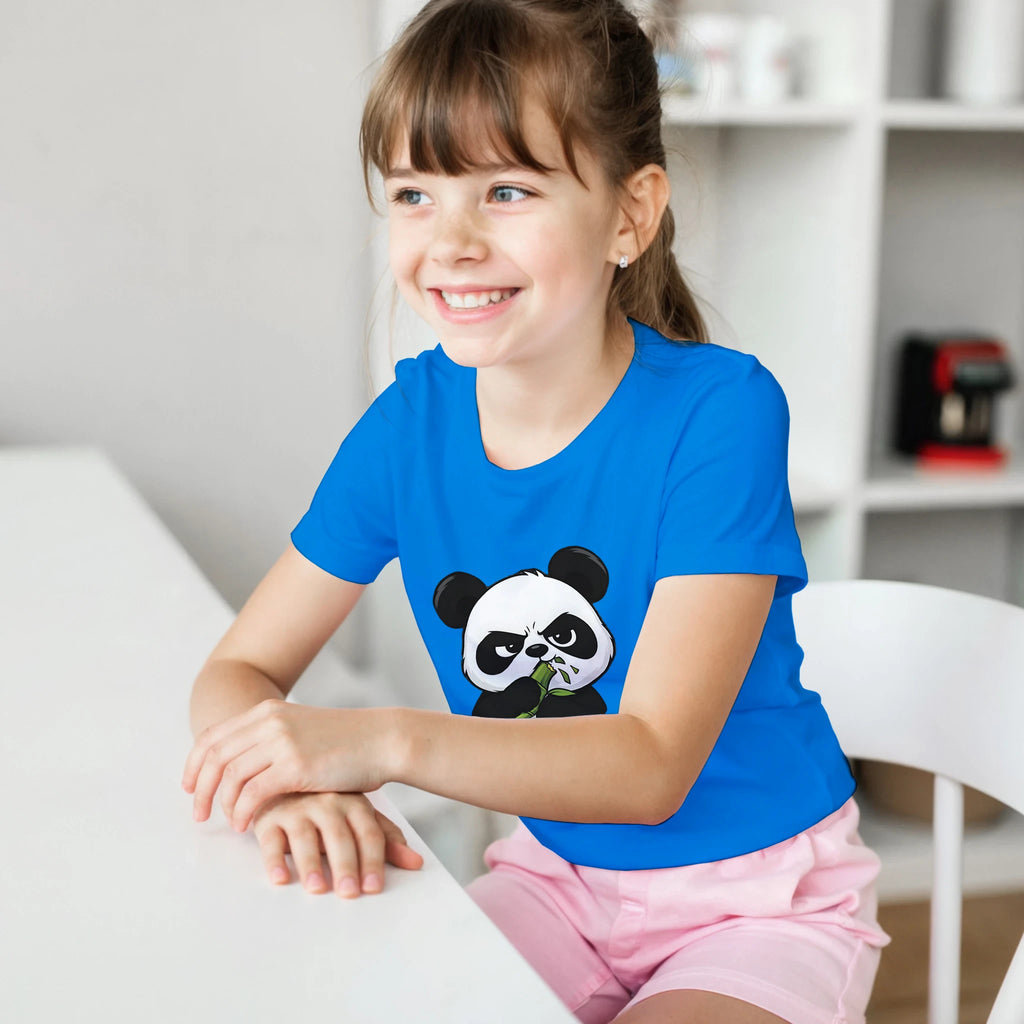 Grumpy panda kids t-shirt, front and back panda print – LQQV