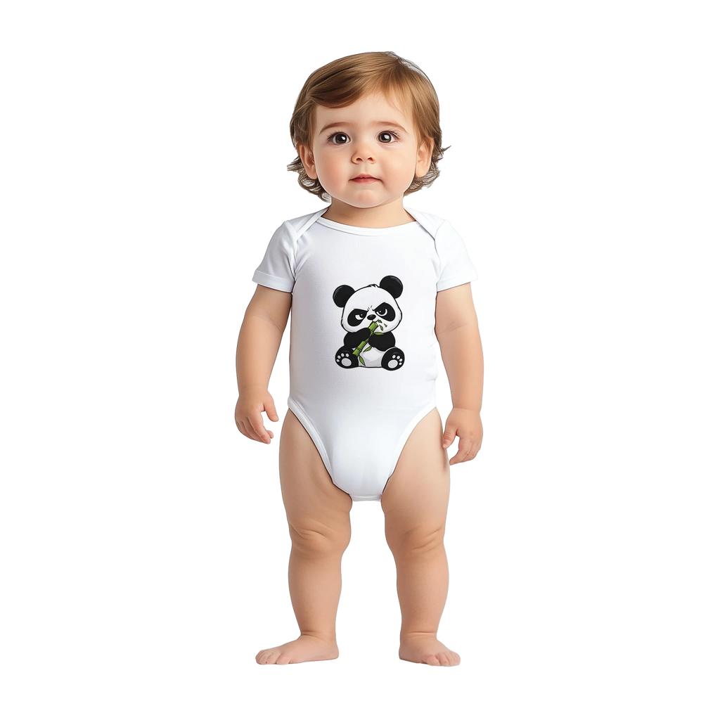 Grumpy panda baby bodysuit, panda on front and back – LQQV