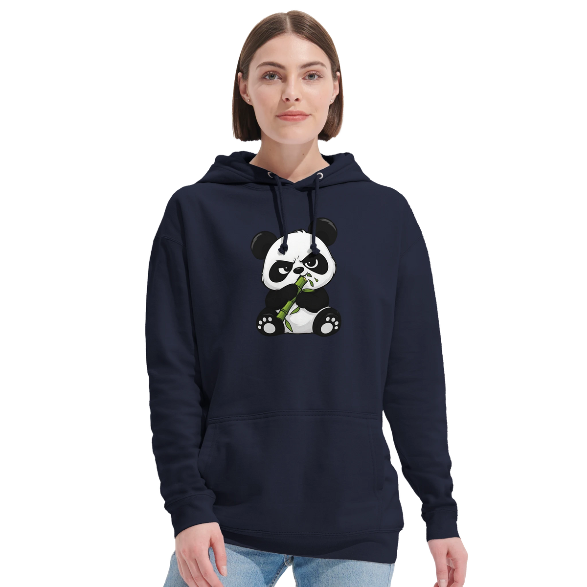 Grumpy panda eating bamboo hoodie, recycled blend unisex – LQQV