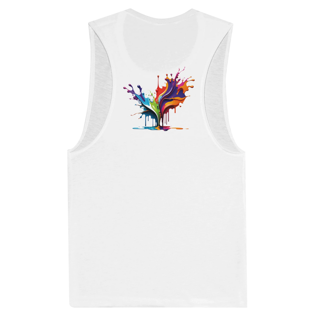 Colourful paint splash graphic women's muscle tank top – LQQV