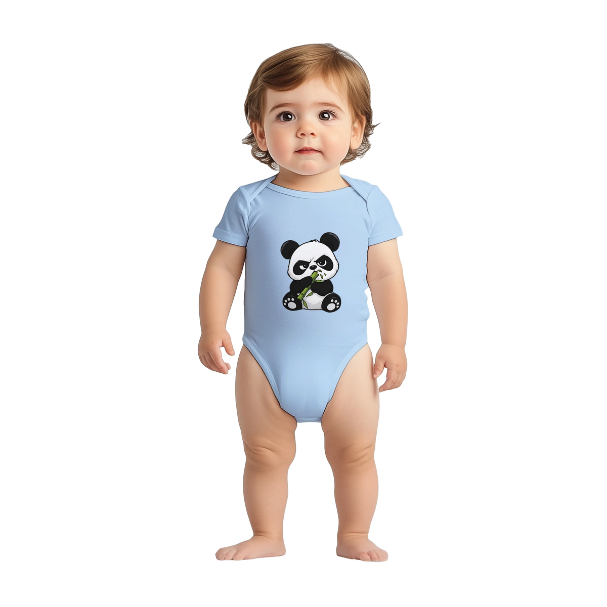 Grumpy panda baby bodysuit, panda on front and back – LQQV