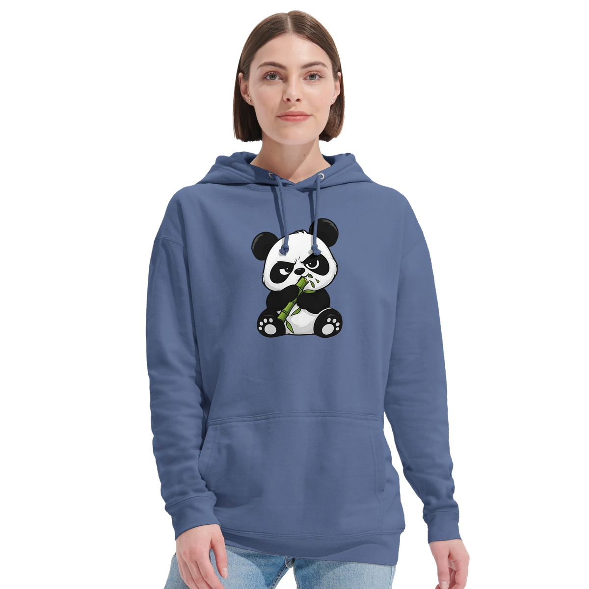 Grumpy panda eating bamboo hoodie, recycled blend unisex – LQQV
