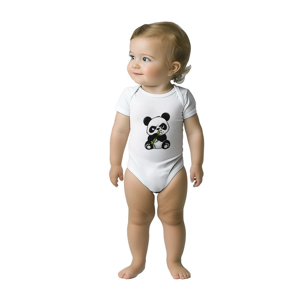 Grumpy panda baby bodysuit, panda on front and back – LQQV