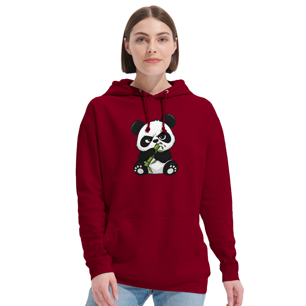 Grumpy panda eating bamboo hoodie, recycled blend unisex – LQQV