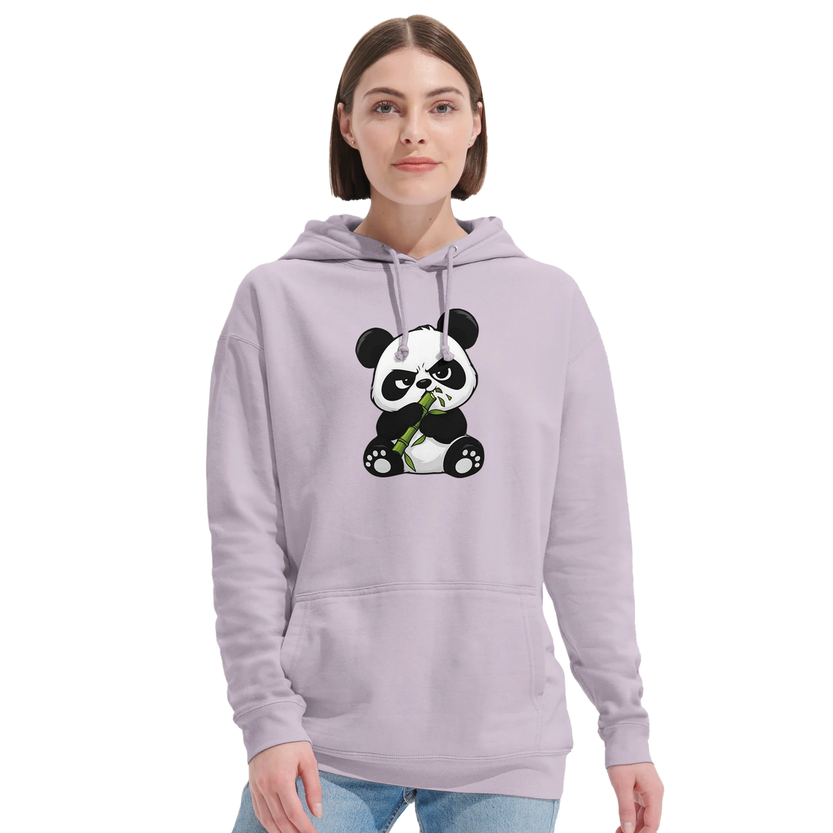 Grumpy panda eating bamboo hoodie, recycled blend unisex – LQQV