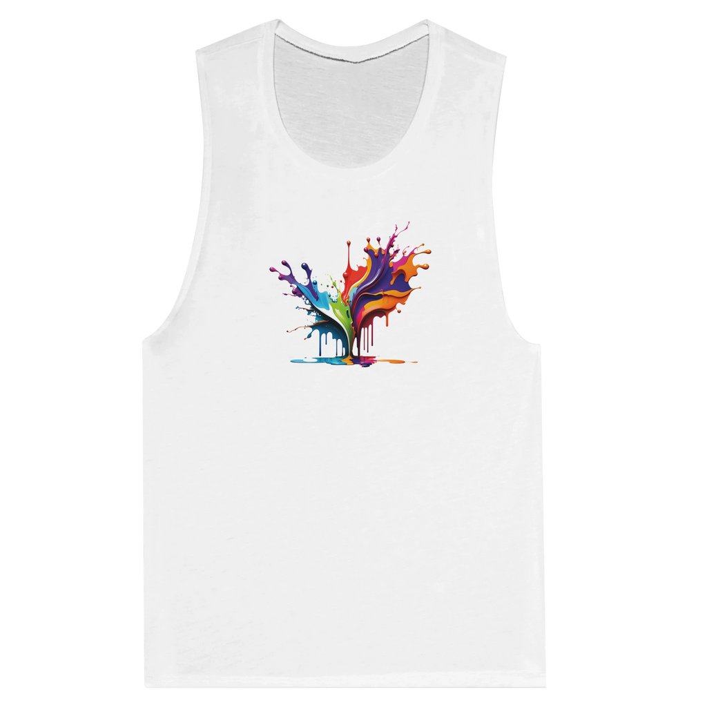 Colourful paint splash graphic women's muscle tank top – LQQV