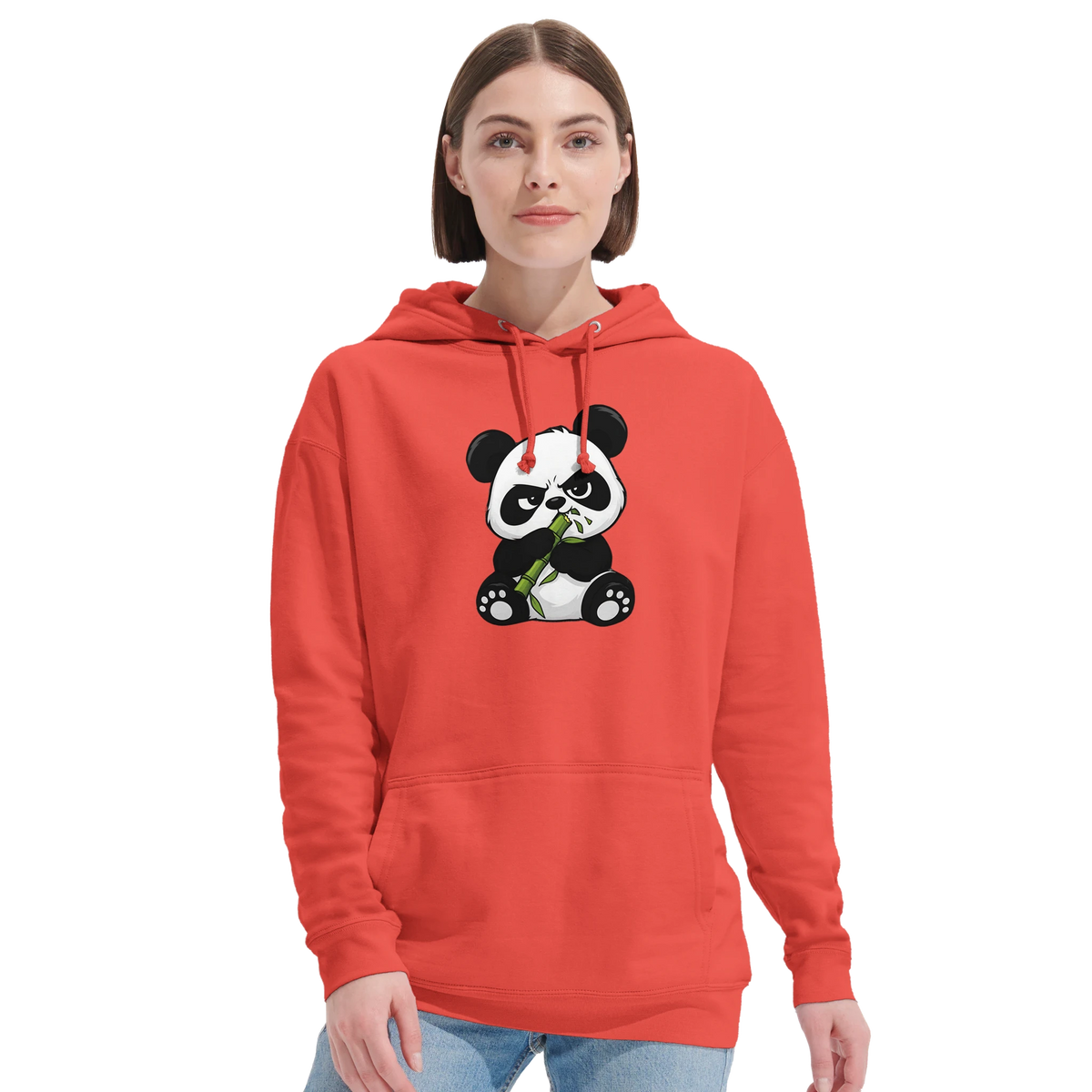 Grumpy panda eating bamboo hoodie, recycled blend unisex – LQQV