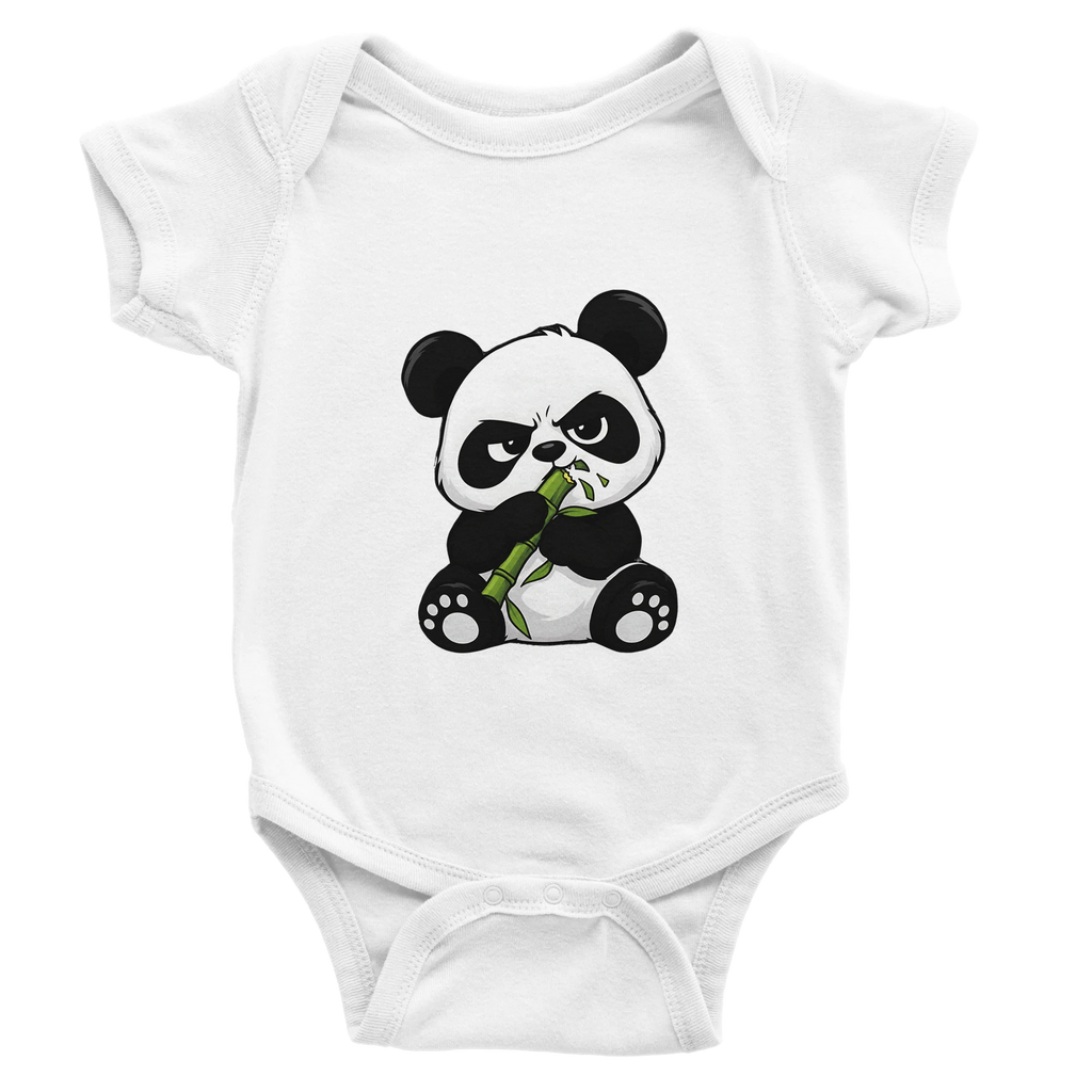 Grumpy panda baby bodysuit, panda on front and back – LQQV