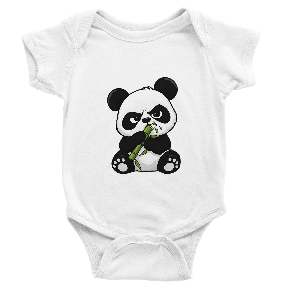 Grumpy panda baby bodysuit, panda on front and back – LQQV