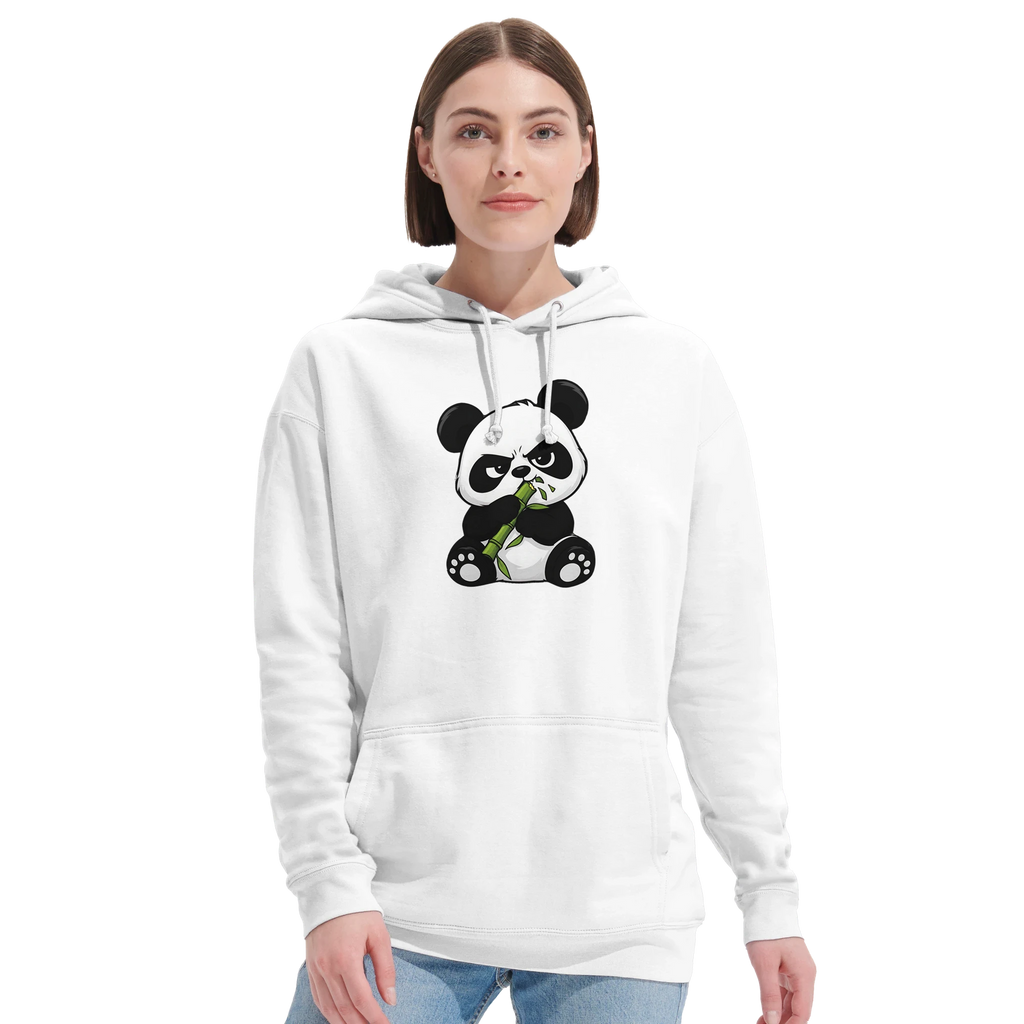 Grumpy panda eating bamboo hoodie, recycled blend unisex – LQQV