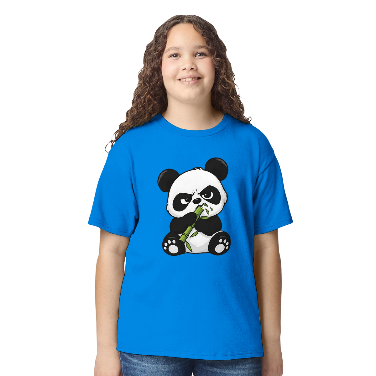 Grumpy panda kids t-shirt, front and back panda print – LQQV