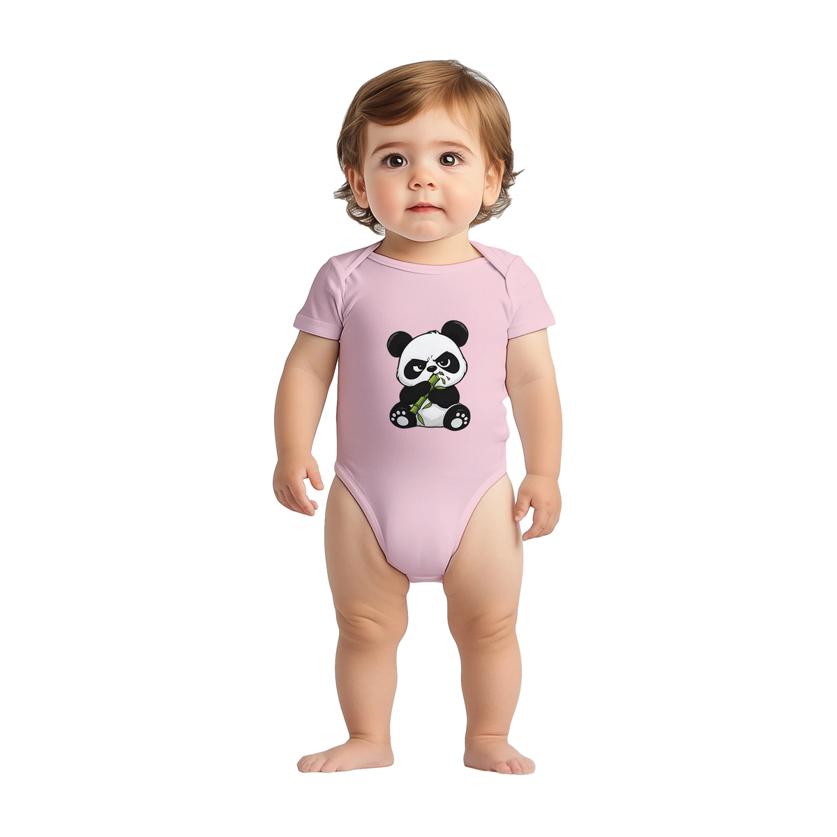 Grumpy panda baby bodysuit, panda on front and back – LQQV