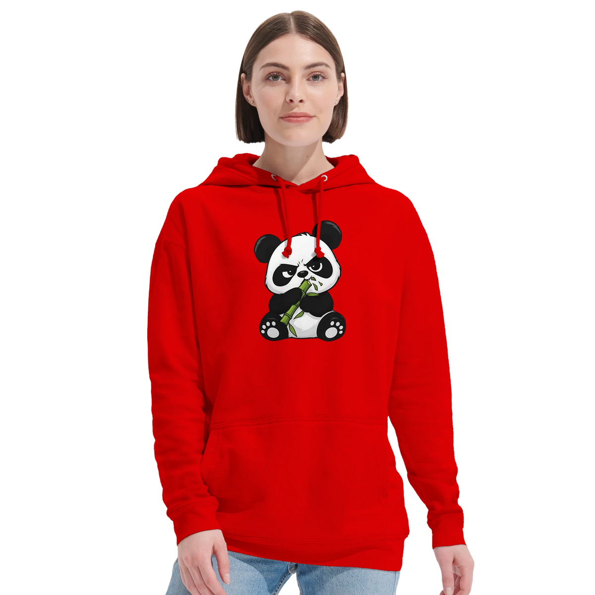 Grumpy panda eating bamboo hoodie, recycled blend unisex – LQQV