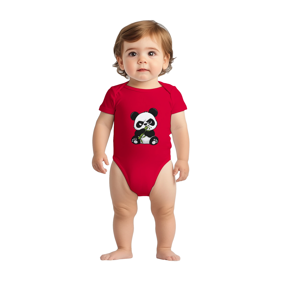 Grumpy panda baby bodysuit, panda on front and back – LQQV