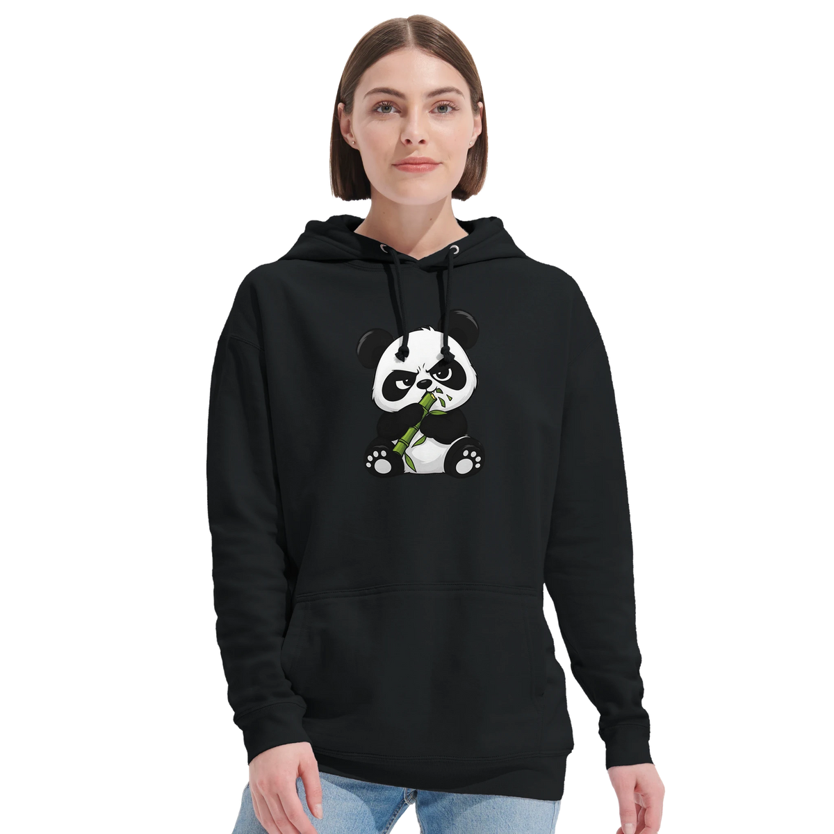 Grumpy panda eating bamboo hoodie, recycled blend unisex – LQQV
