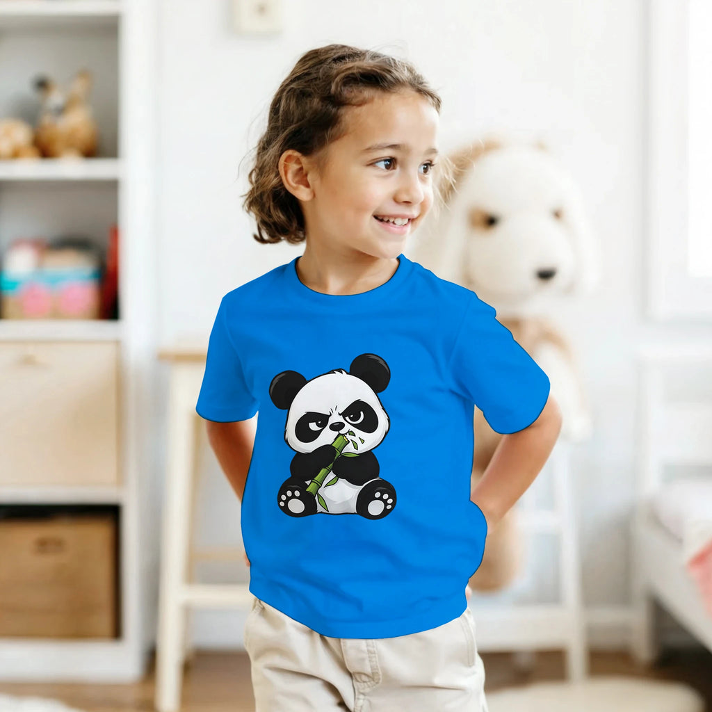 Grumpy panda kids t-shirt, front and back panda print – LQQV