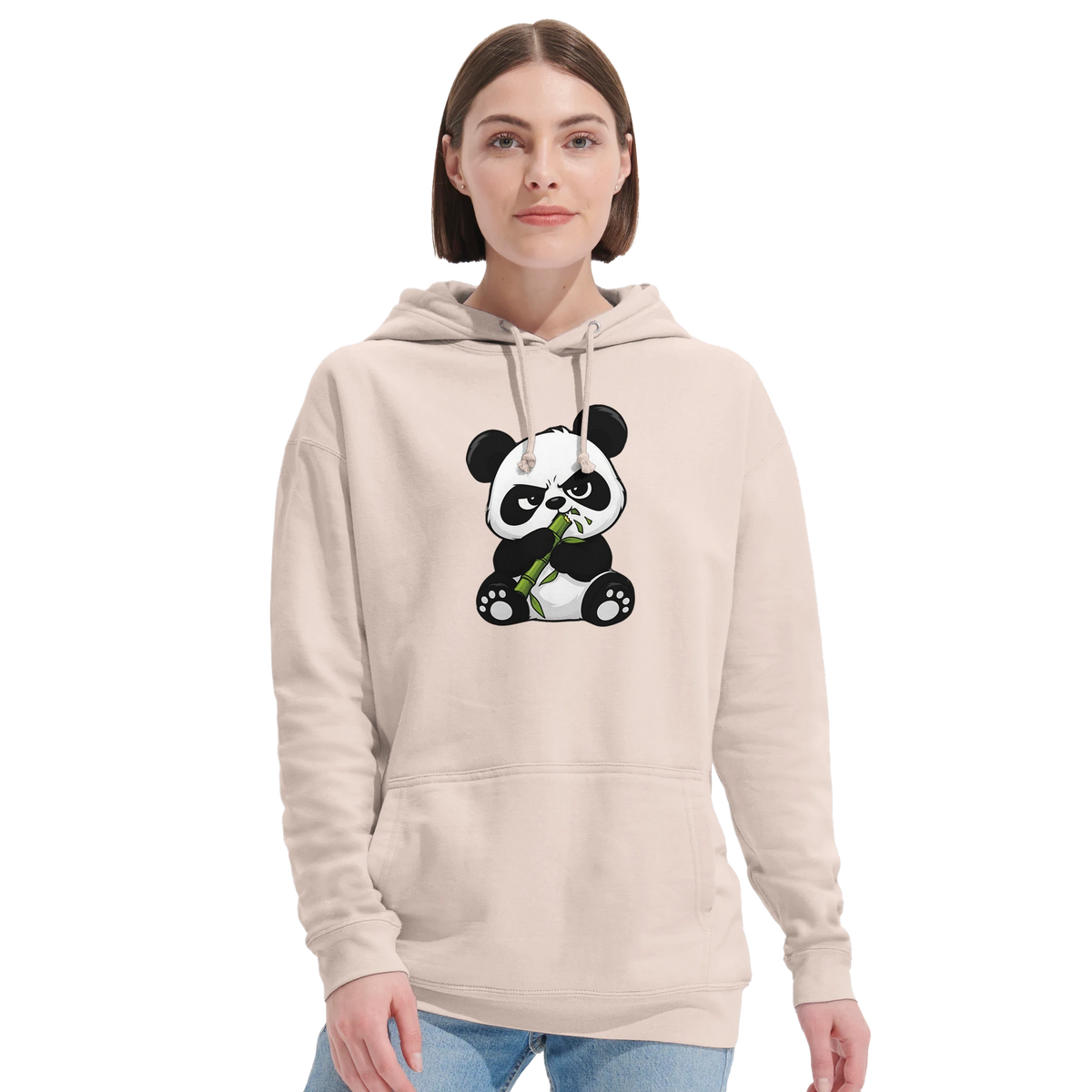 Grumpy panda eating bamboo hoodie, recycled blend unisex – LQQV