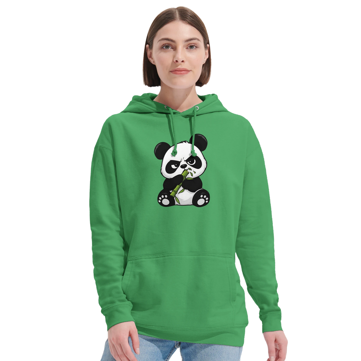 Grumpy panda eating bamboo hoodie, recycled blend unisex – LQQV