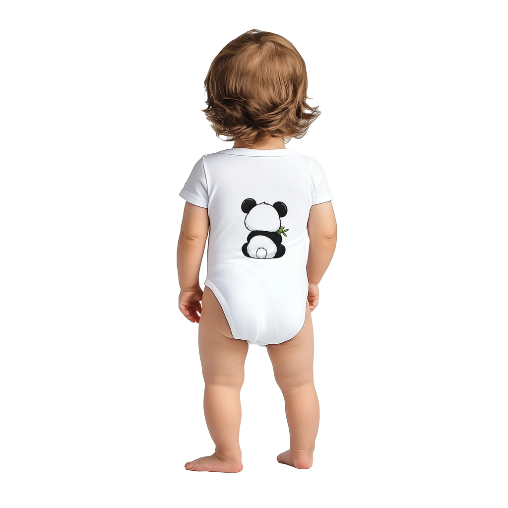 Grumpy panda baby bodysuit, panda on front and back – LQQV