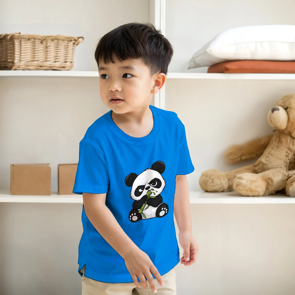 Grumpy panda kids t-shirt, front and back panda print – LQQV