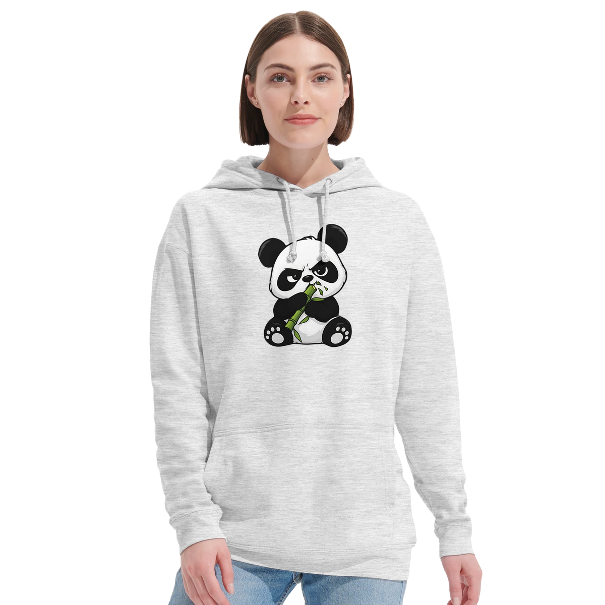 Grumpy panda eating bamboo hoodie, recycled blend unisex – LQQV