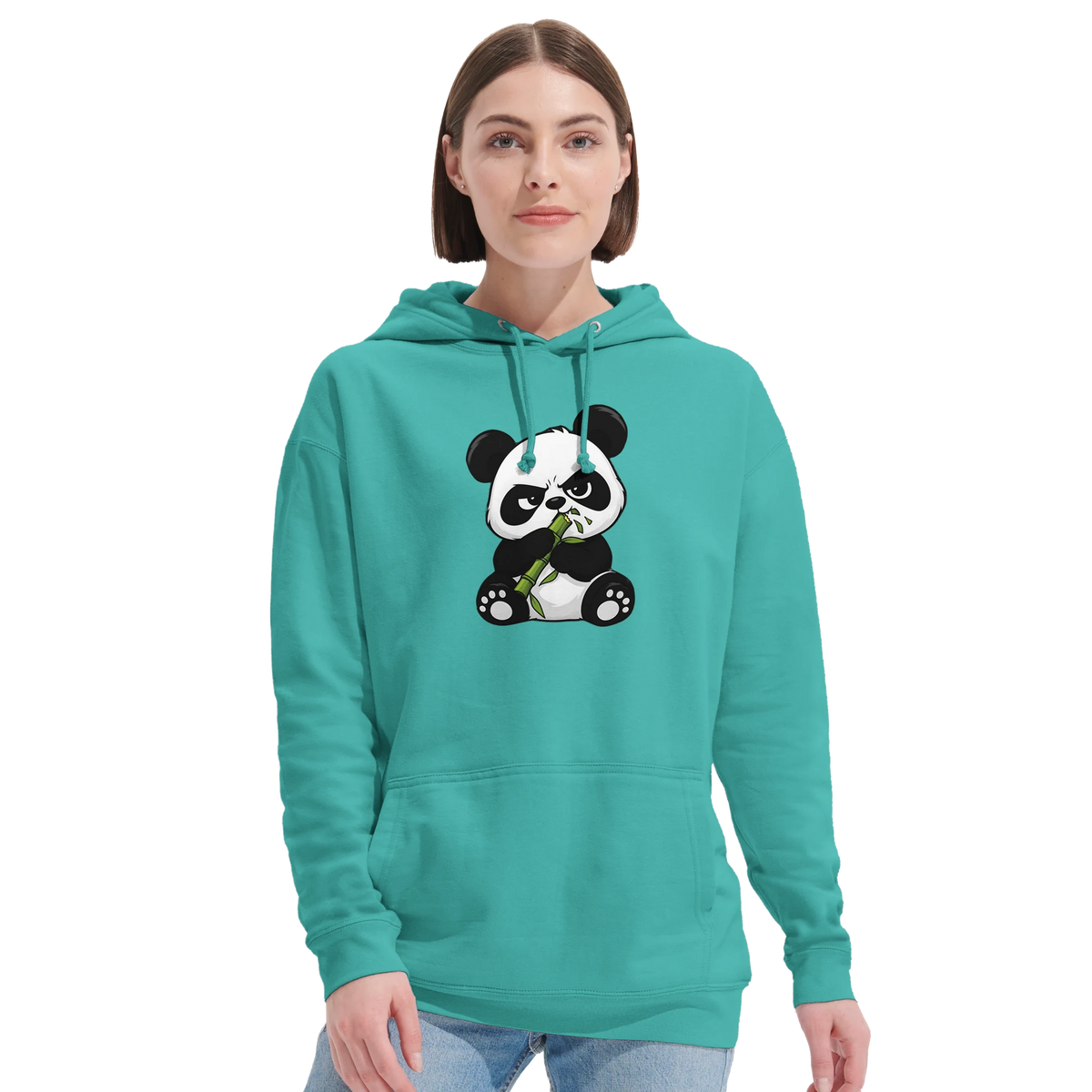 Grumpy panda eating bamboo hoodie, recycled blend unisex – LQQV